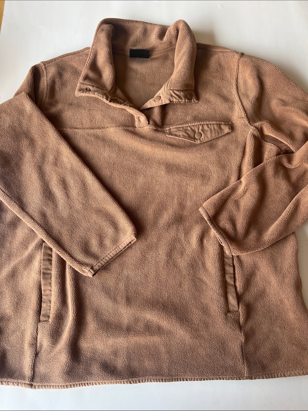32 degree heat Cozy Snap-Front Fleece Pullover in light brown